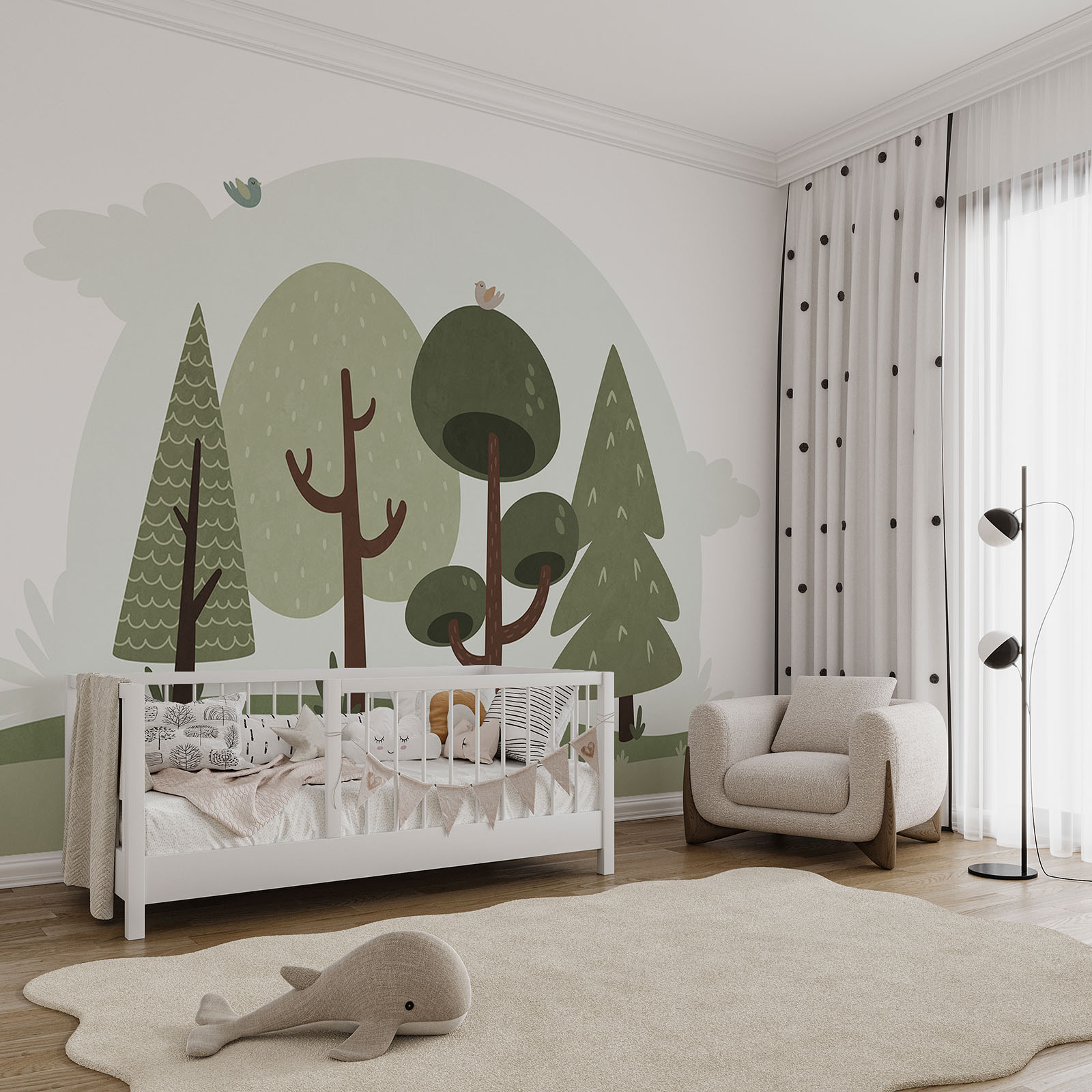 Cartoon of trees and grass